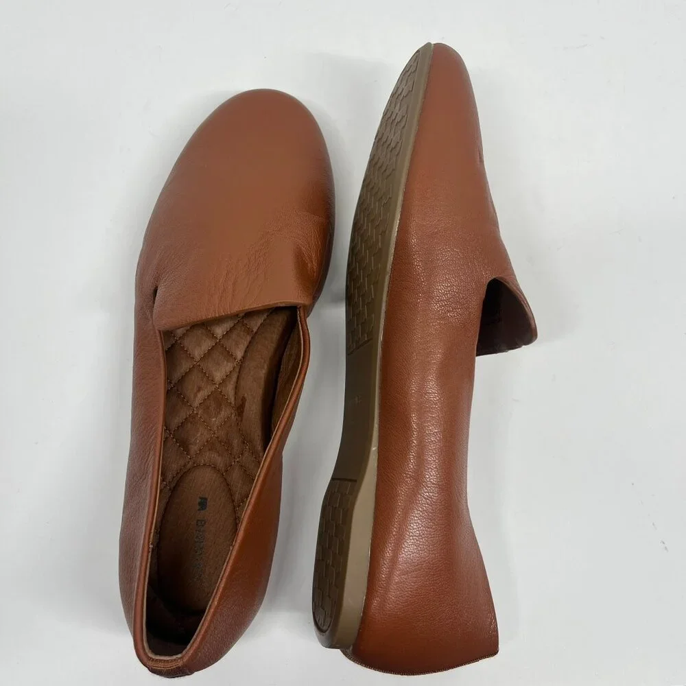 Birdies The Starling Whiskey Leather Medium Brown Comfort Sole Flat Loafers Sz 9 - Picture 7 of 7